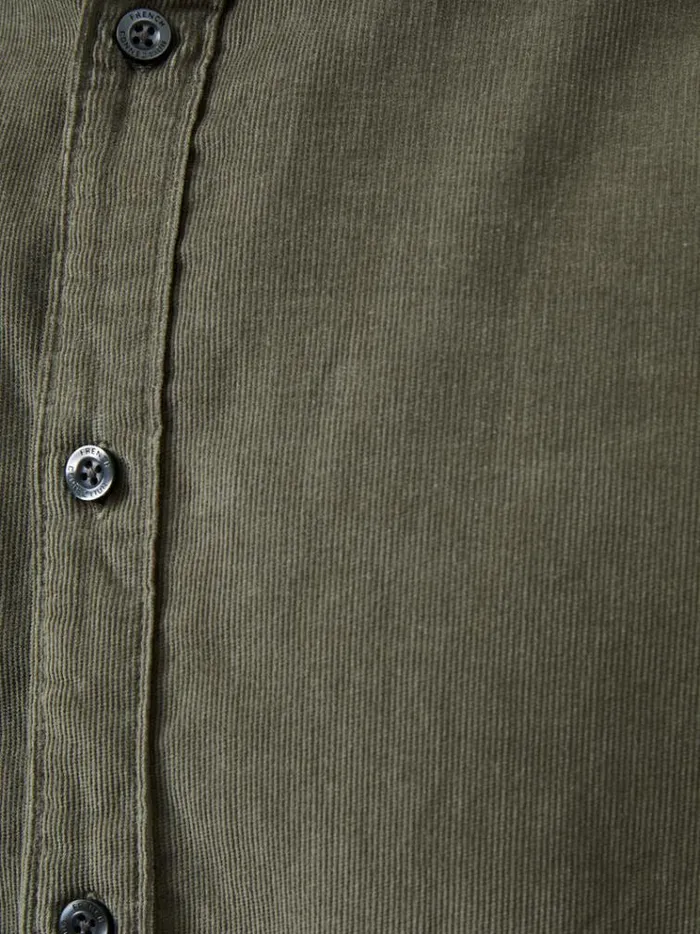 French Connection Shirts Baby Corduroy Shirt Olive 8211 Man