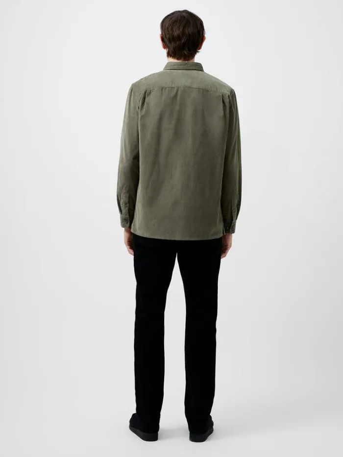 French Connection Shirts Baby Corduroy Shirt Olive 8211 Man