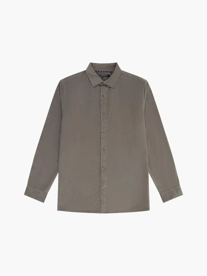 French Connection Shirts Baby Corduroy Shirt Olive 8211 Man