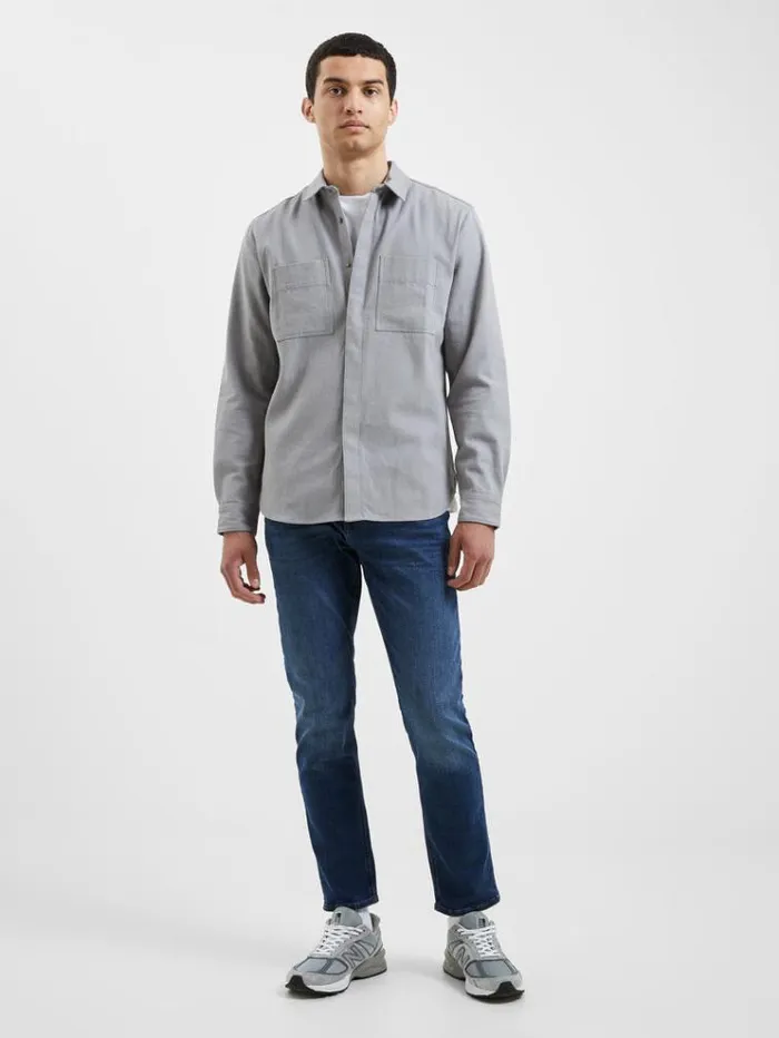 French Connection Shirts Canvas Duo Pocket Shirt Sleet Grey 8211 Man