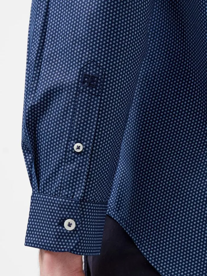 French Connection Shirts Classic Collar Printed Shirt Blue Print 8211 Man