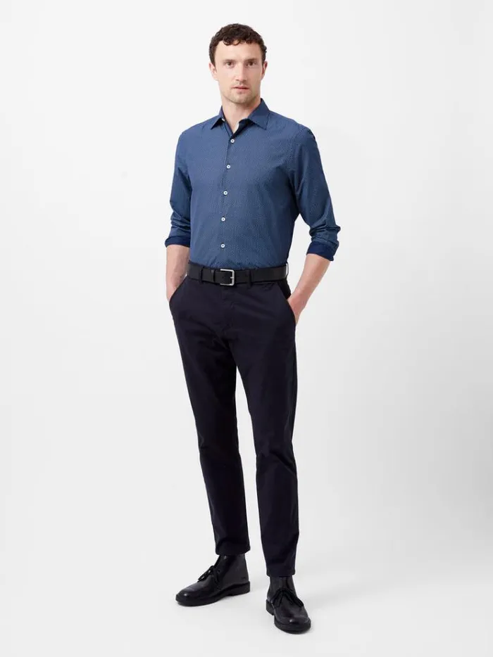 French Connection Shirts Classic Collar Printed Shirt Blue Print 8211 Man