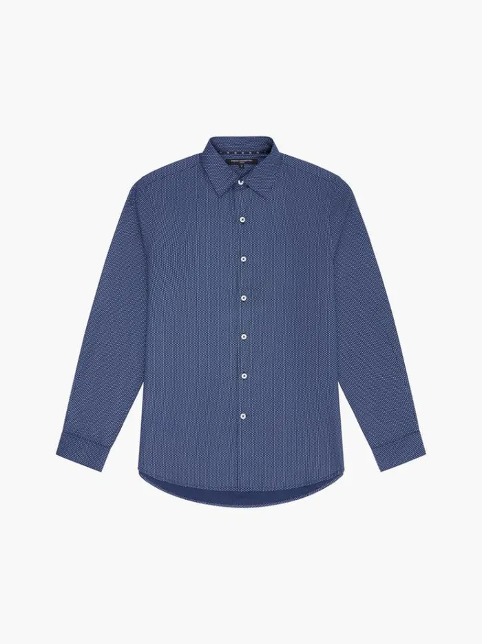 French Connection Shirts Classic Collar Printed Shirt Blue Print 8211 Man