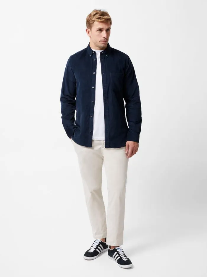 French Connection Shirts Cord Long Sleeve Shirt Marine 8211 Man