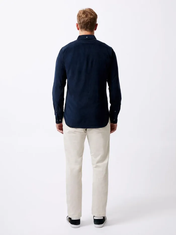French Connection Shirts Cord Long Sleeve Shirt Marine 8211 Man