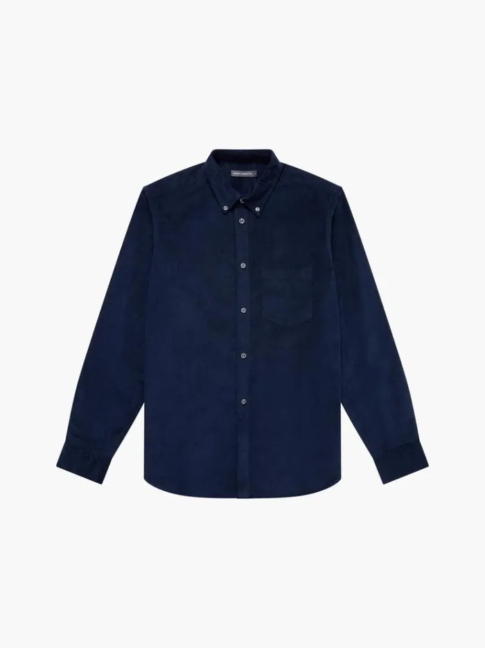 French Connection Shirts Cord Long Sleeve Shirt Marine 8211 Man