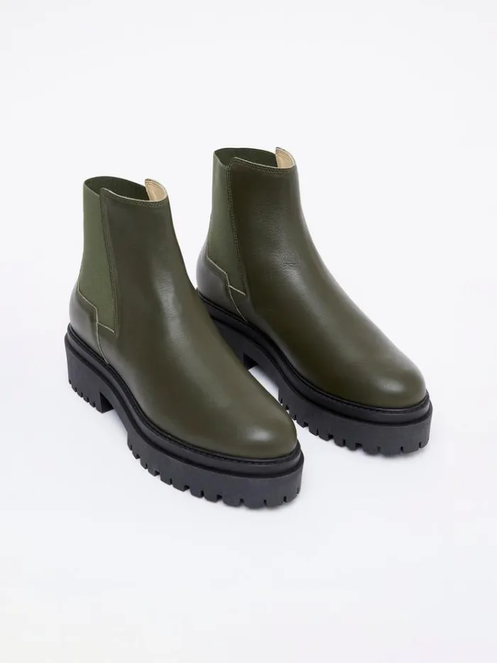 French Connection Shoes Olana Chelsea Boots Olive Green 8211 Woman