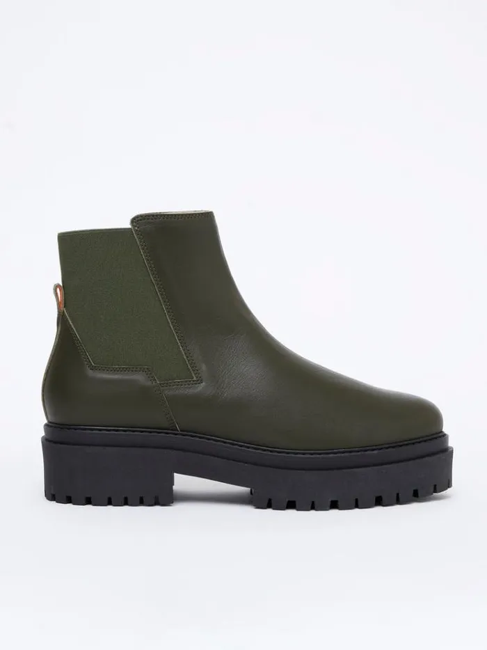 French Connection Shoes Olana Chelsea Boots Olive Green 8211 Woman