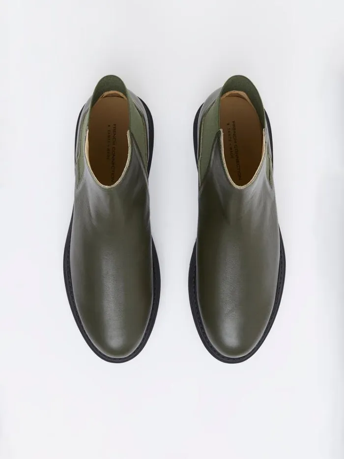 French Connection Shoes Olana Chelsea Boots Olive Green 8211 Woman