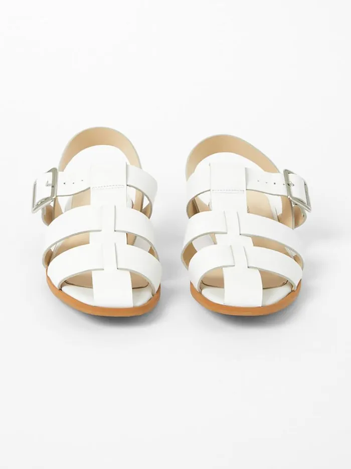 French Connection Shoes SW X Luisa Fisherman Caged Sandals White 8211 Woman