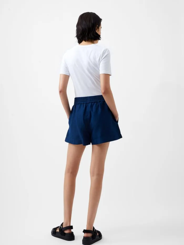 French Connection Skirts and Shorts Birdie Linen Shorts Midnight Blue 8211 Woman