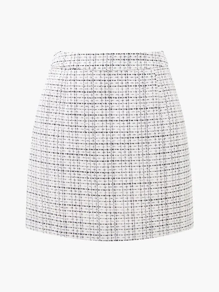 French Connection Skirts and Shorts Effie Boucle Mini Skirt Classic Creamblacko 8211 Woman