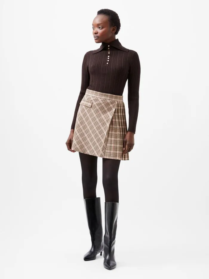 French Connection Skirts and Shorts Gina Check Pleated Mini Skirt Pink Check 8211 Woman