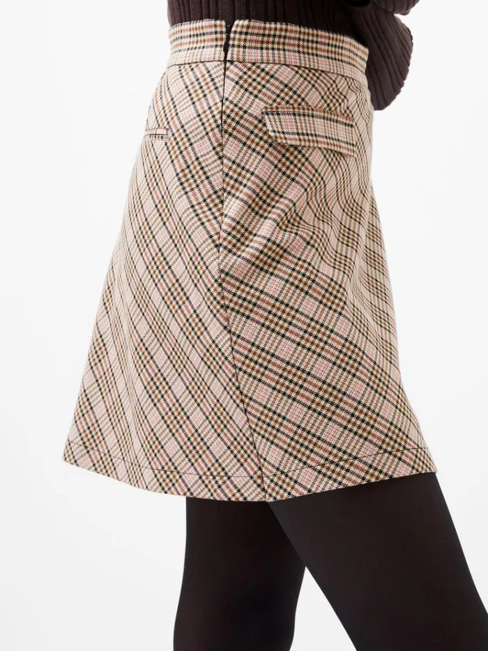 French Connection Skirts and Shorts Gina Check Pleated Mini Skirt Pink Check 8211 Woman