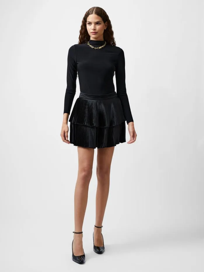French Connection Skirts and Shorts Ilsa Pleated Mini Skirt Blackout 8211 Woman