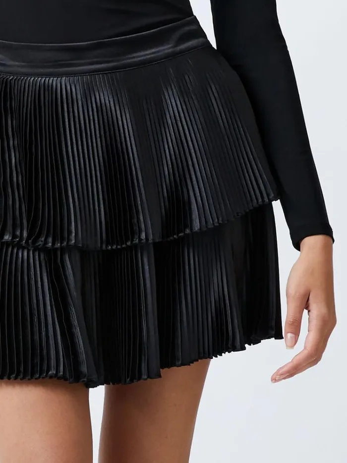 French Connection Skirts and Shorts Ilsa Pleated Mini Skirt Blackout 8211 Woman