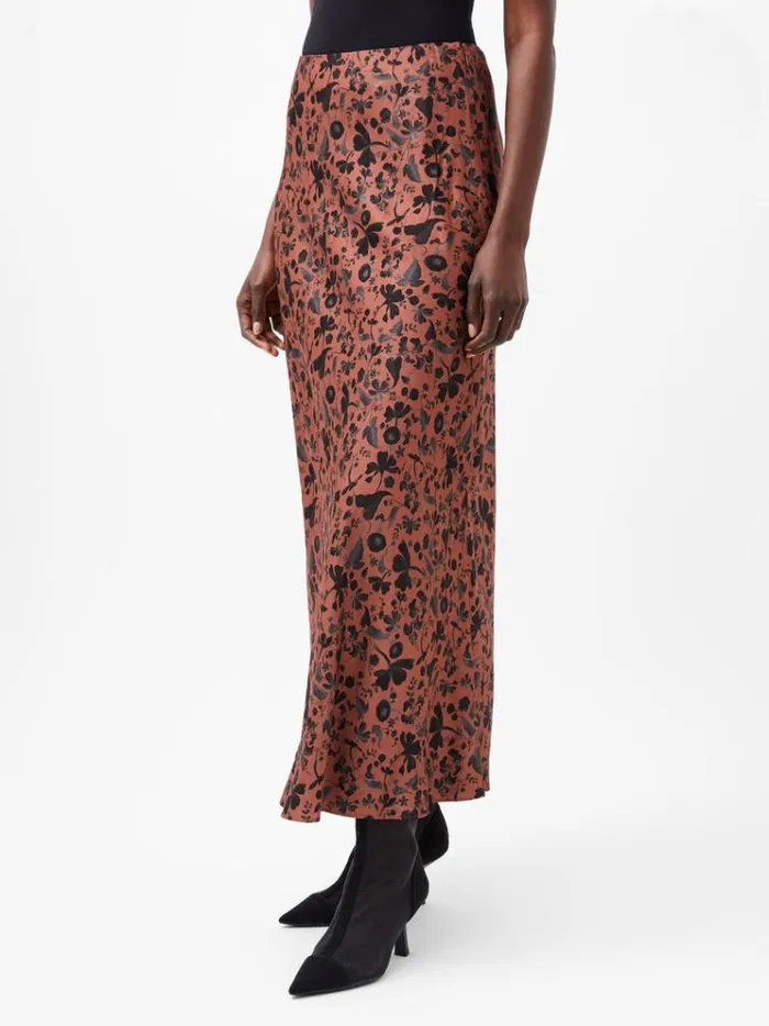 French Connection Skirts and Shorts Jeannie Ennis Eco Satin Maxi Skirt Russet Brown Multi 8211 Woman