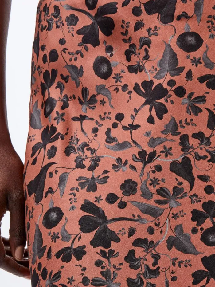 French Connection Skirts and Shorts Jeannie Ennis Eco Satin Maxi Skirt Russet Brown Multi 8211 Woman
