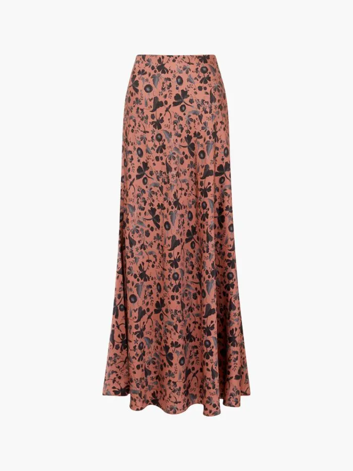 French Connection Skirts and Shorts Jeannie Ennis Eco Satin Maxi Skirt Russet Brown Multi 8211 Woman