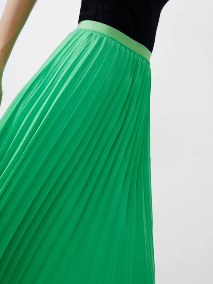 French Connection Skirts and Shorts Pleat Georgette Midi Skirt Poise Green 8211 Woman