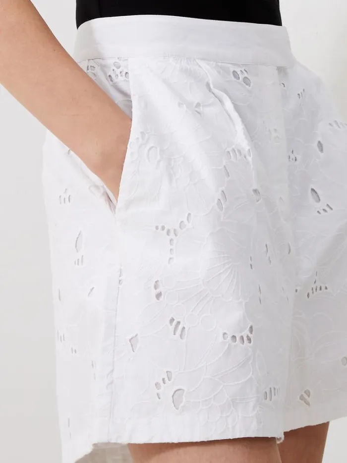 French Connection Skirts and Shorts Rhodes Cotton Embroidered Shorts Linen White 8211 Woman