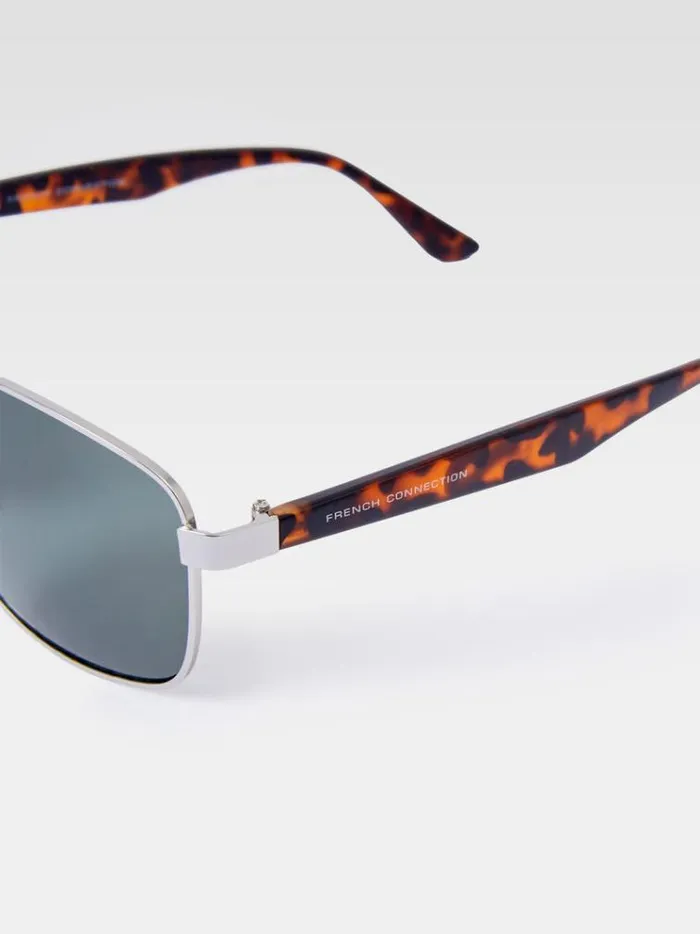 French Connection Sunglasses Metal Navigator Sunglasses Silvermatte Tort 8211 Man