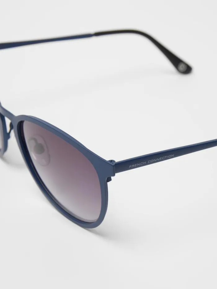 French Connection Sunglasses Preppy Round Sunglasses Utility Blue 8211 Man