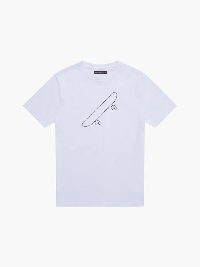 French Connection TShirts and Polo Shirts Embroidered Skateboard Graphic TShirt White 8211 Man