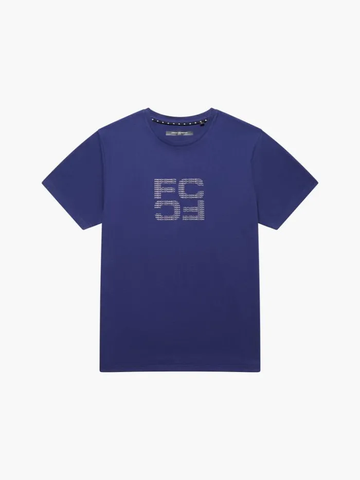 French Connection TShirts and Polo Shirts Mirror Repeat Logo Organic Graphic TShirt Navy 8211 Man