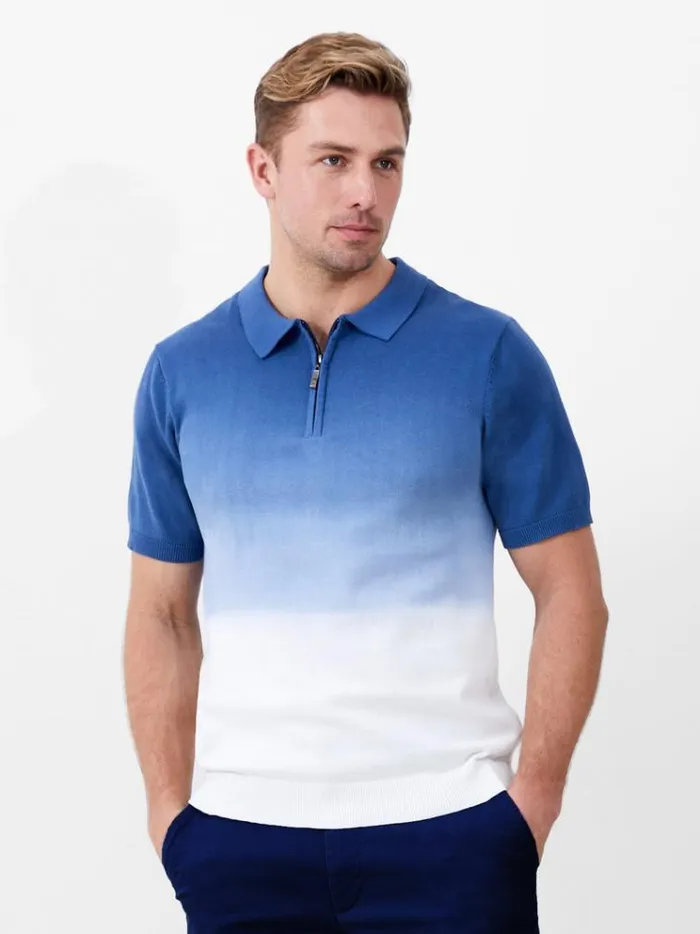 French Connection TShirts and Polo Shirts Ombre Half Zip Polo Shirt Navy Ombre 8211 Man French Connection TShirts and Polo Shirts Ombre Half Zip Polo Shirt Navy Ombre 8211 Man