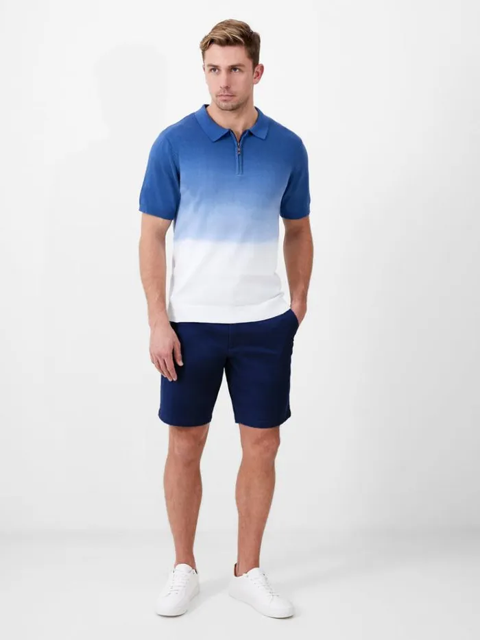 French Connection TShirts and Polo Shirts Ombre Half Zip Polo Shirt Navy Ombre 8211 Man