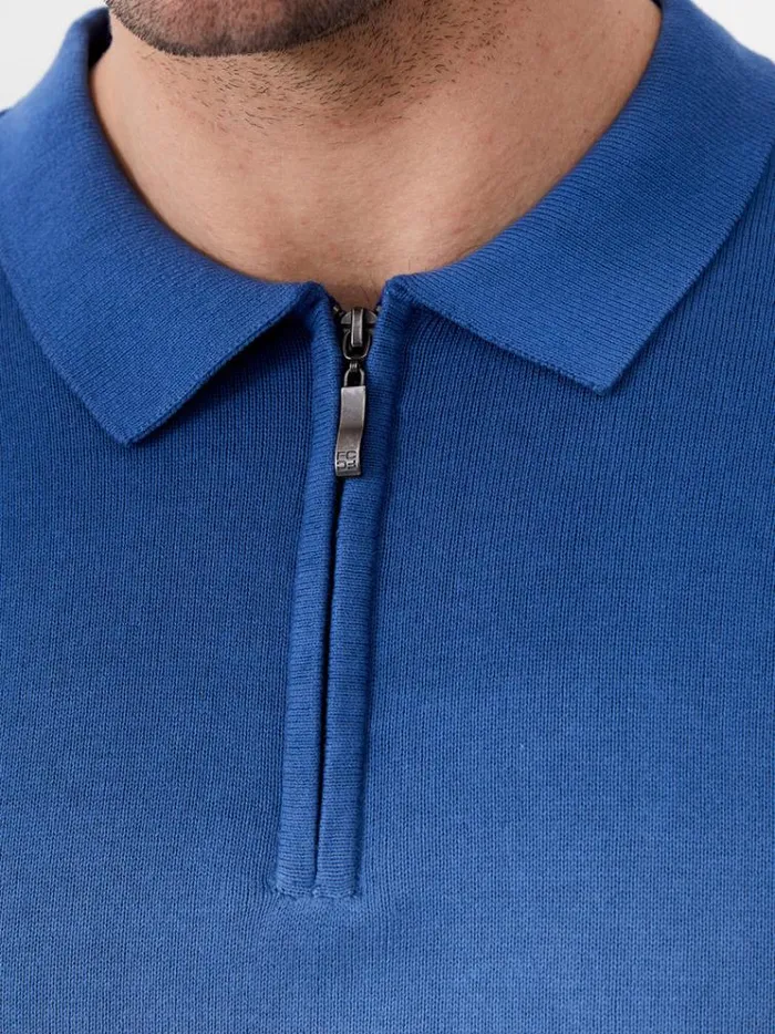 French Connection TShirts and Polo Shirts Ombre Half Zip Polo Shirt Navy Ombre 8211 Man