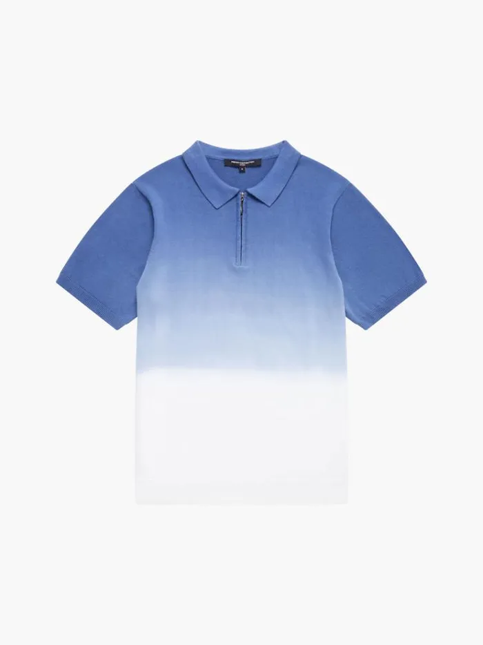French Connection TShirts and Polo Shirts Ombre Half Zip Polo Shirt Navy Ombre 8211 Man