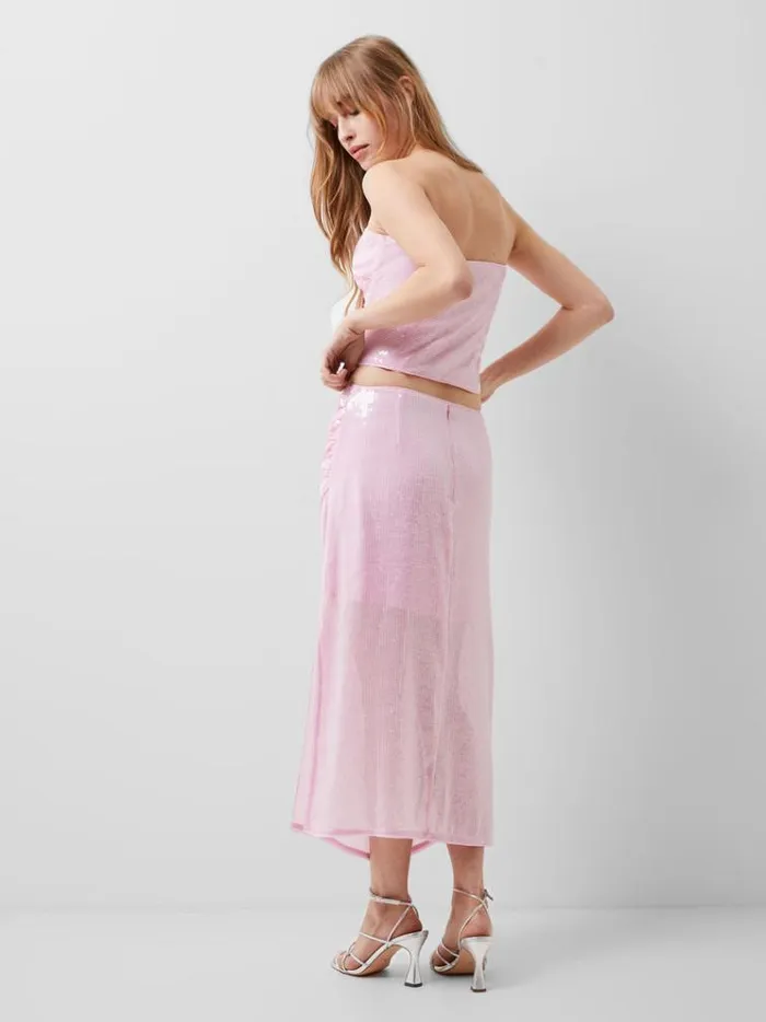 French Connection Tops Anisha Sequin Top Strawberry Shake 8211 Woman