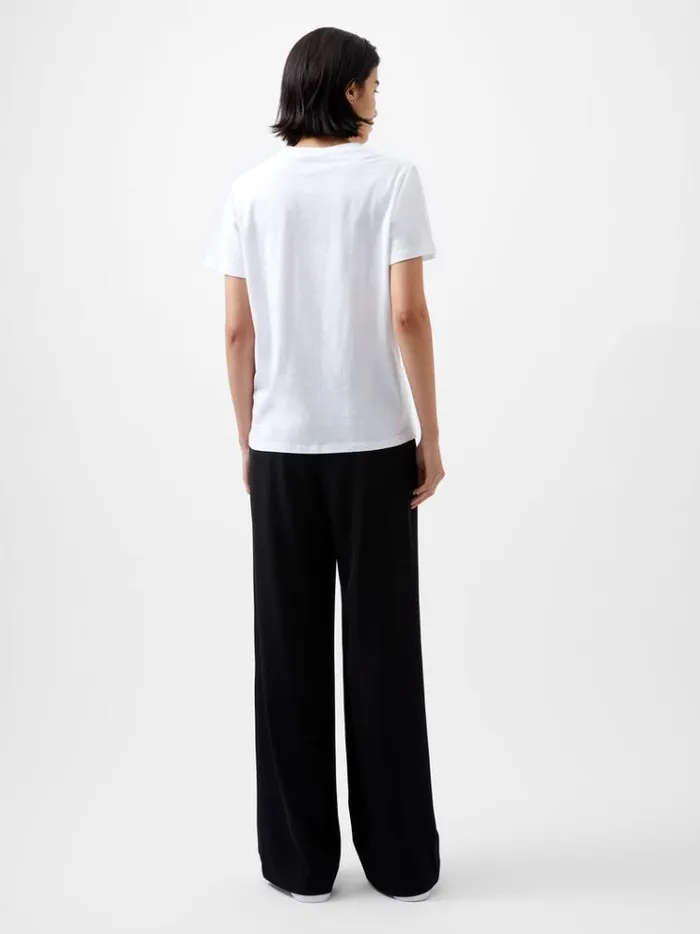 French Connection Tops Bow Graphic TShirt Linen White 8211 Woman