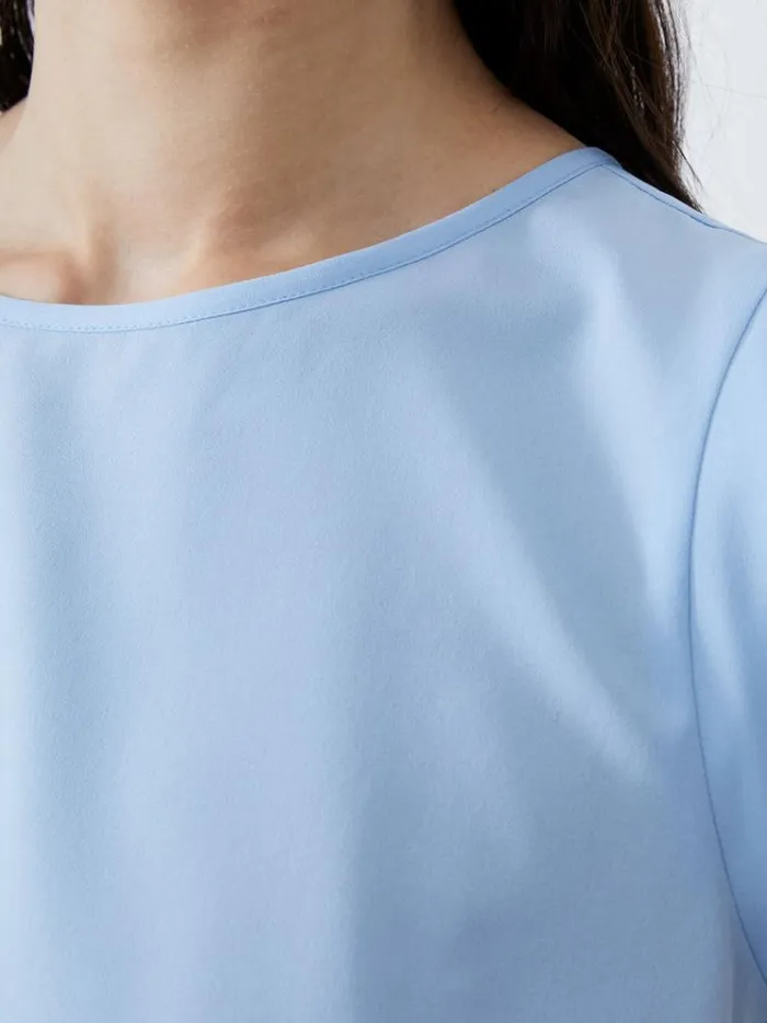 French Connection Tops Cap Sleeve Crepe Light Tank Top Placid Blue 8211 Woman
