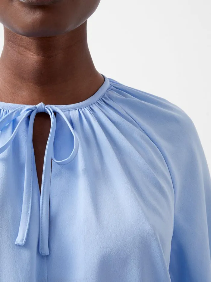 French Connection Tops Capriana Crepe Light Top Dusted Blue 8211 Woman