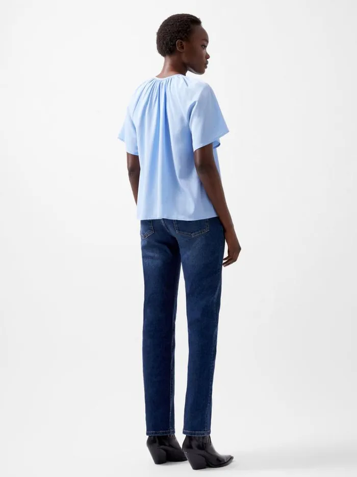 French Connection Tops Capriana Crepe Light Top Dusted Blue 8211 Woman