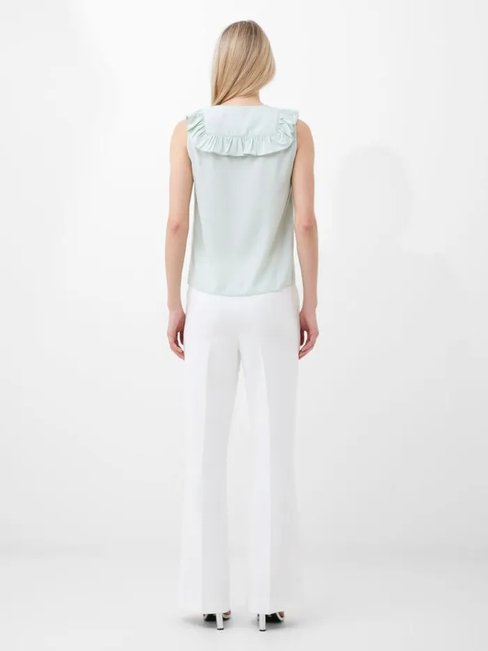 French Connection Tops Crepe Light Ruffle Top Subtle Green 8211 Woman