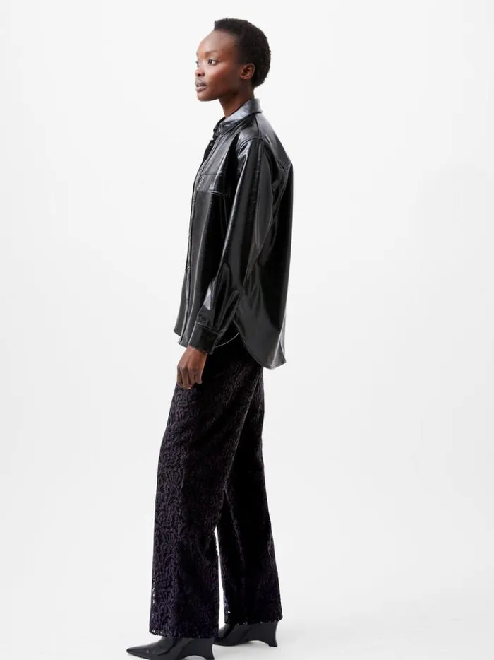 French Connection Tops Emmett Pu Overshirt Blackout 8211 Woman