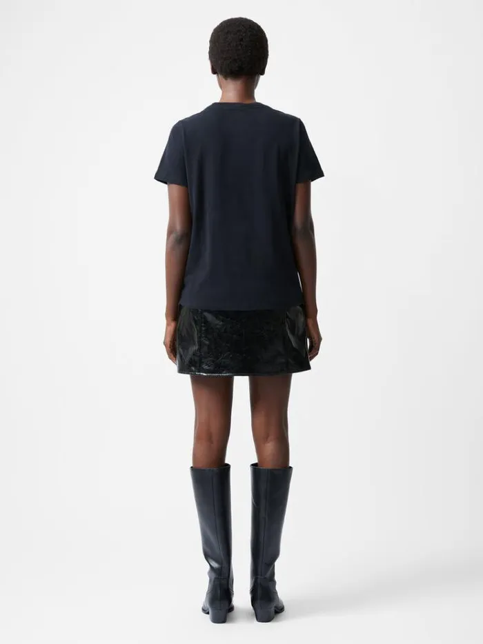 French Connection Tops Heart Embellished TShirt Black 8211 Woman