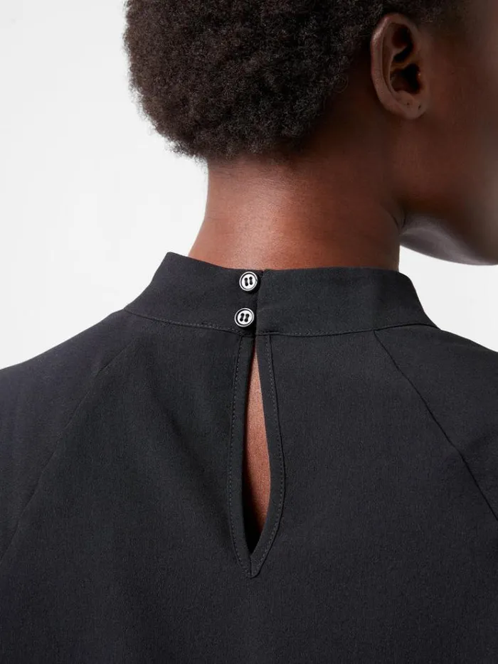 French Connection Tops Krista Knit Long Sleeve Stand Neck Top Blackout 8211 Woman