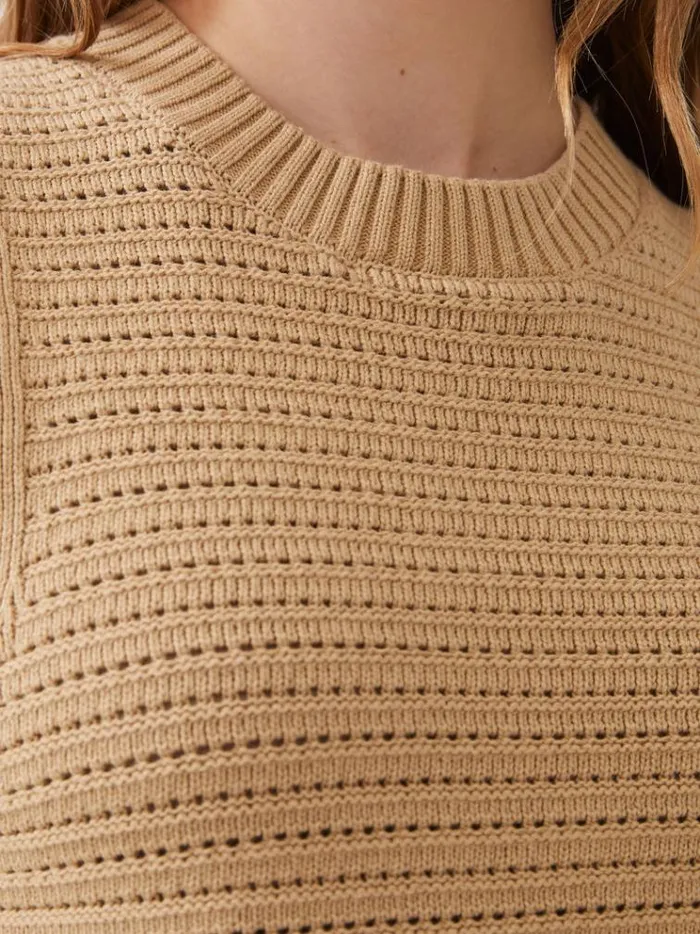 French Connection Tops Lumi Mozart Crochet Vest Biscotti 8211 Woman