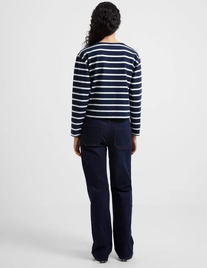 French Connection Tops Rallie Stripe Slash Neck Top Stripe Marinewhite 8211 Woman