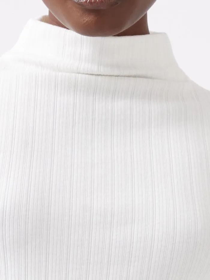 French Connection Tops Sasia Long Sleeve Mock Neck Top Winter White 8211 Woman