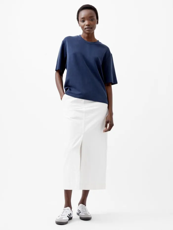 French Connection Tops Wren Short Sleeve Pinched TShirt Midnight Blue 8211 Woman