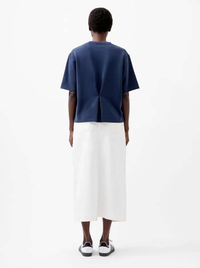 French Connection Tops Wren Short Sleeve Pinched TShirt Midnight Blue 8211 Woman