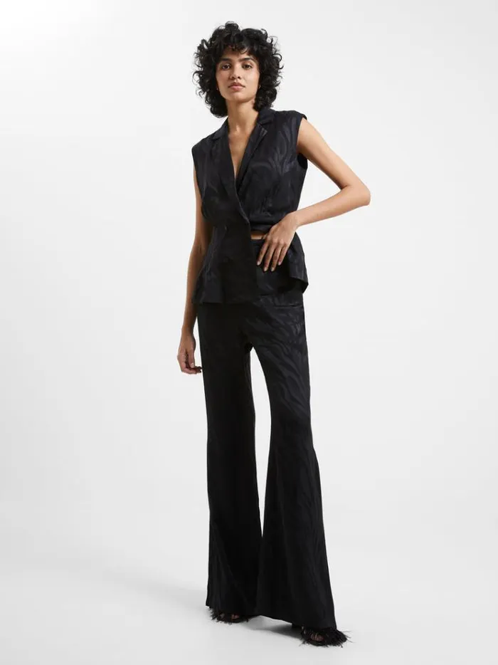 French Connection Trousers Aba Eco Satin Trousers Blackout 8211 Woman
