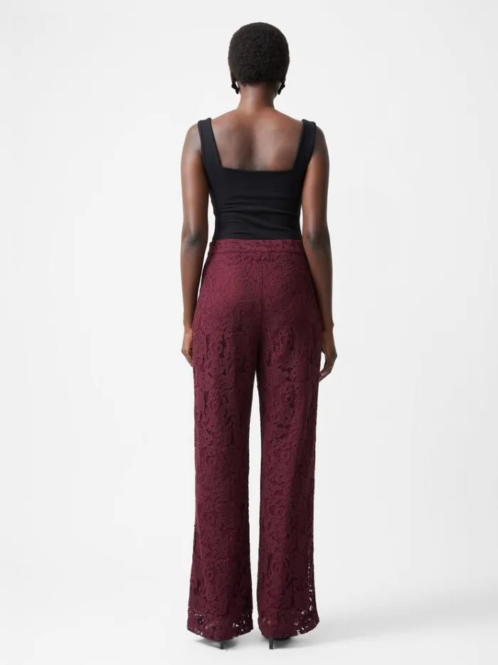 French Connection Trousers Asura Lace Flared Trousers Burgundy Red 8211 Woman