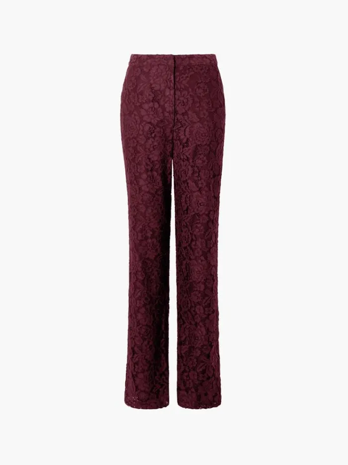 French Connection Trousers Asura Lace Flared Trousers Burgundy Red 8211 Woman